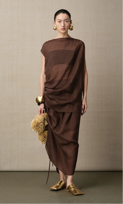 ZHUCHONGYUN transparent texture light sleeveless top--OIKAWA.