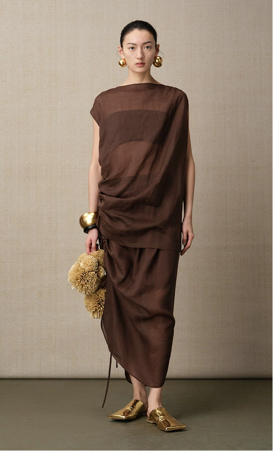 ZHUCHONGYUN transparent texture light sleeveless top--OIKAWA.