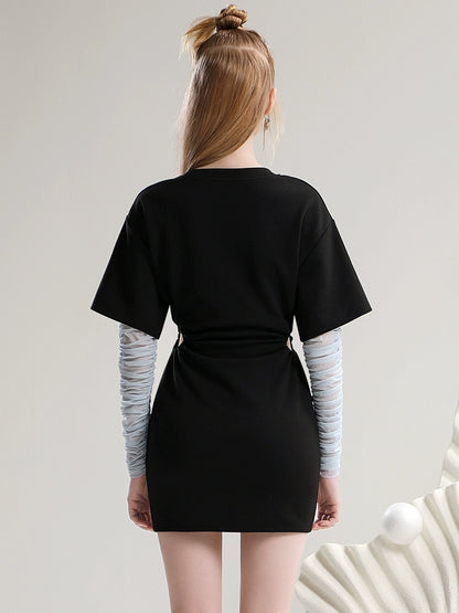 CHECOCRE Summer Three-dimensional Flower Cutout Waistless Knit Dress - ADAM.