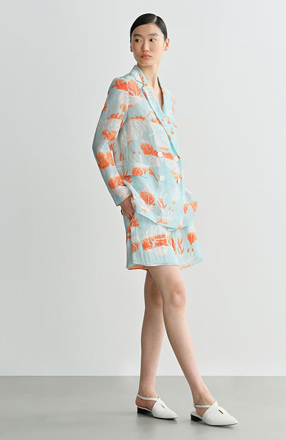 COMME MOI Lv Yan designer summer fashion casual resort style printed shorts - AMELIA.