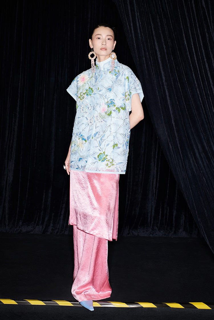 M essential Ma Kay designer Jiyi embroidery silk hand-dyed embroidery top - FEGI.