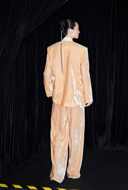 M essential Mackay designer Rulang velvet dahlia nail bead suit - DUAO.