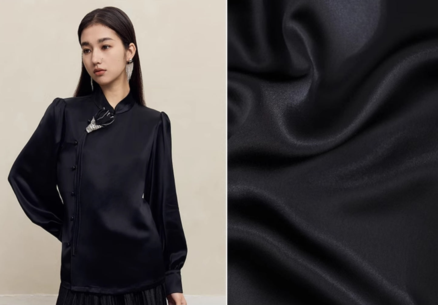 HECO Three-dimensional Handmade Stand-Up Collar Shirt Top Woman - all.