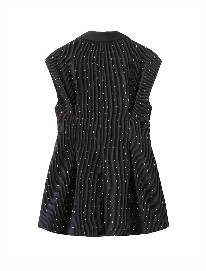 MAYALI Fall/Winter V-neck Slim Waist Sleeveless Blazer - Luryi