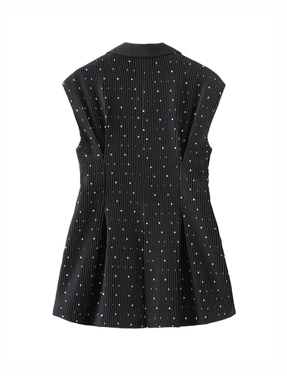 MAYALI Fall/Winter V-neck Slim Waist Sleeveless Blazer - Luryi