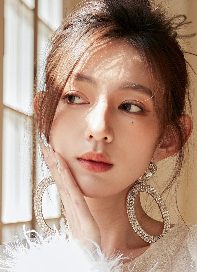 DOLLY Luxury Full Diamond Round Chic Earrings-GRACE