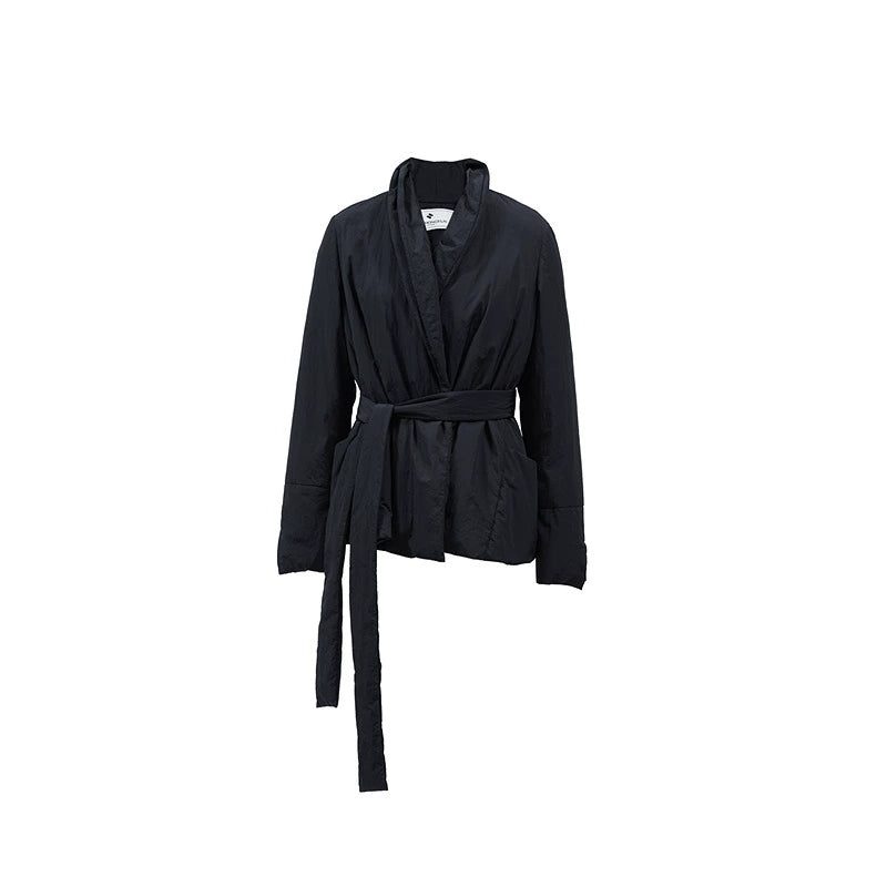 ZHUCHONGYUN placket black loose straight down jacket--ILLUMI.