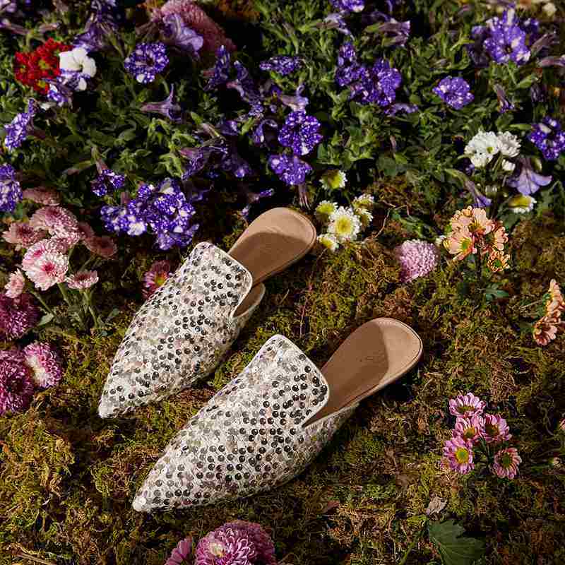 B-FEI sheepskin flat heel pointed toe slippers-HAUN.