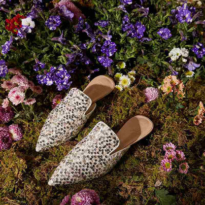 B-FEI sheepskin flat heel pointed toe slippers-HAUN.