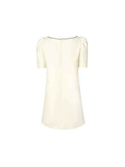 YES BY YESIR | Ye Qians White Square-Neck Dress -ELIANNA.