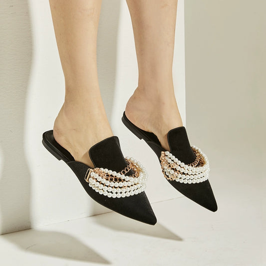 B-FEI pearl mules elegant single shoes-HUDS.