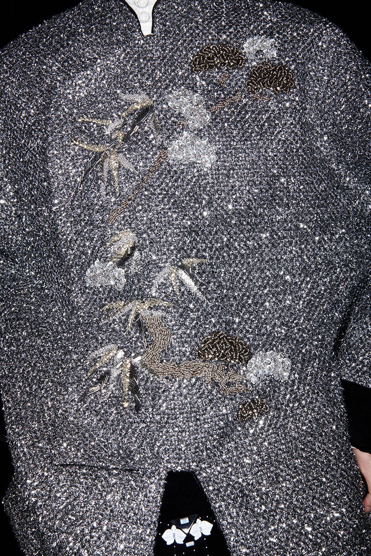 M essential Mackay designer cedar beaded jacket  elegant black velvet skirt- abel.