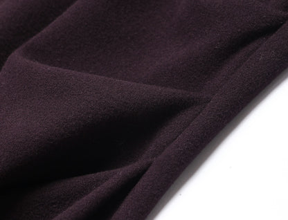 WANGXO | Delicate 12-Needle Wool Pit Texture U-Neck Side Pleated Dress- RINA.