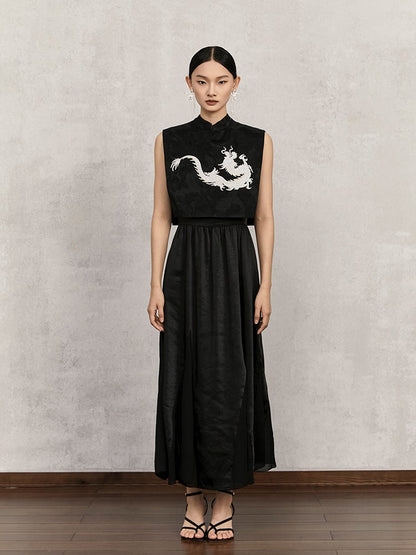 HECO cotton jacquard top short sleeveless women - adam.