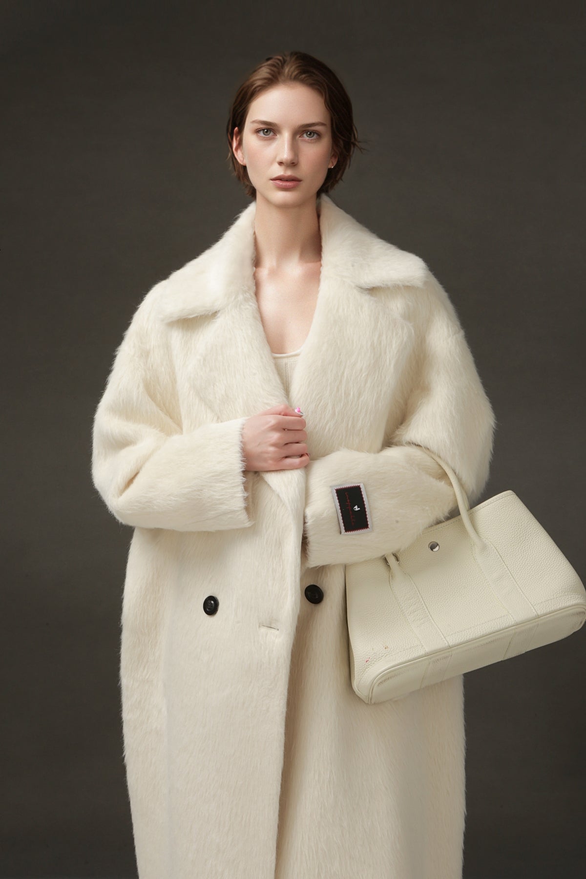 PIAOIN Luxury Peruvian Suli Alpaca Coat Women's Cocoon Double-sided Fur Coat -OMAN