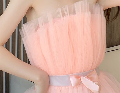 DOLLY Elegant Sleeveless Off Shoulder Chest Wrap Midi Princess Dress-JANEY