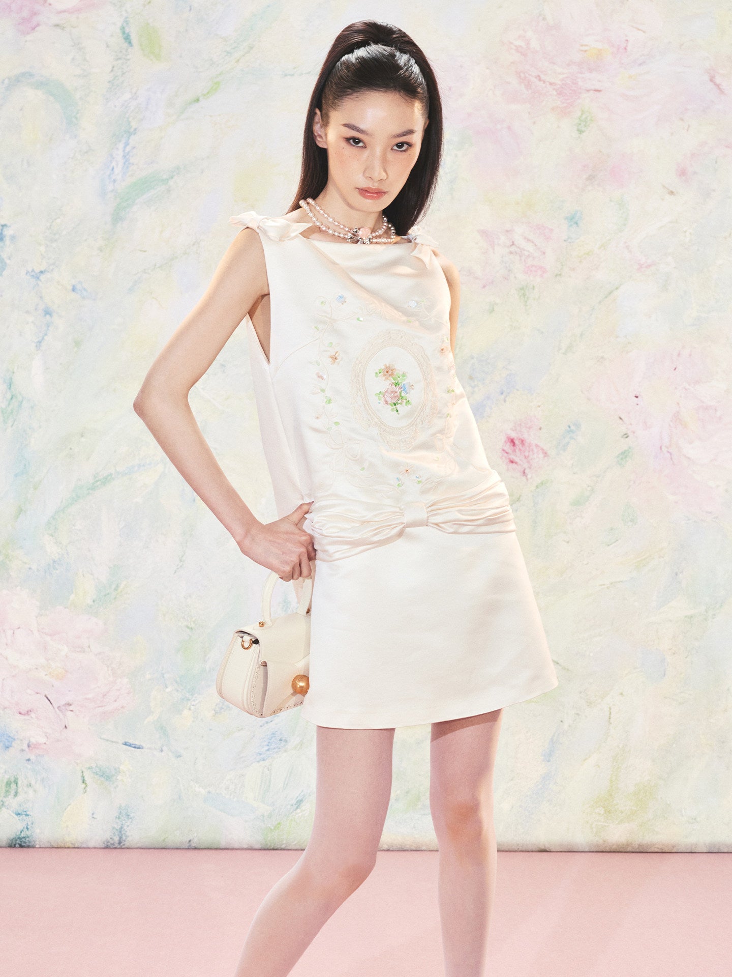 FAME beaded piping embroidered dress - GABRIEL