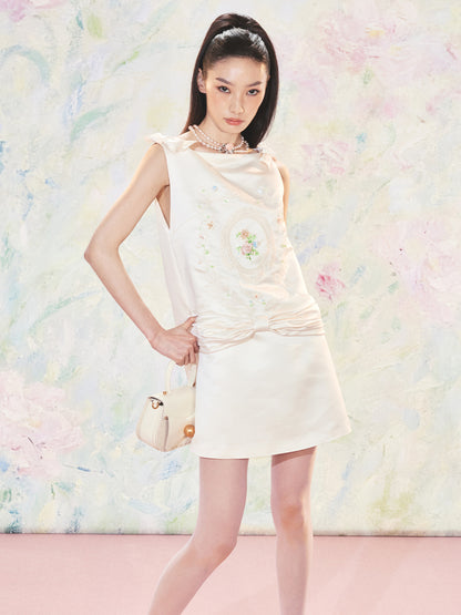 FAME beaded piping embroidered dress - GABRIEL