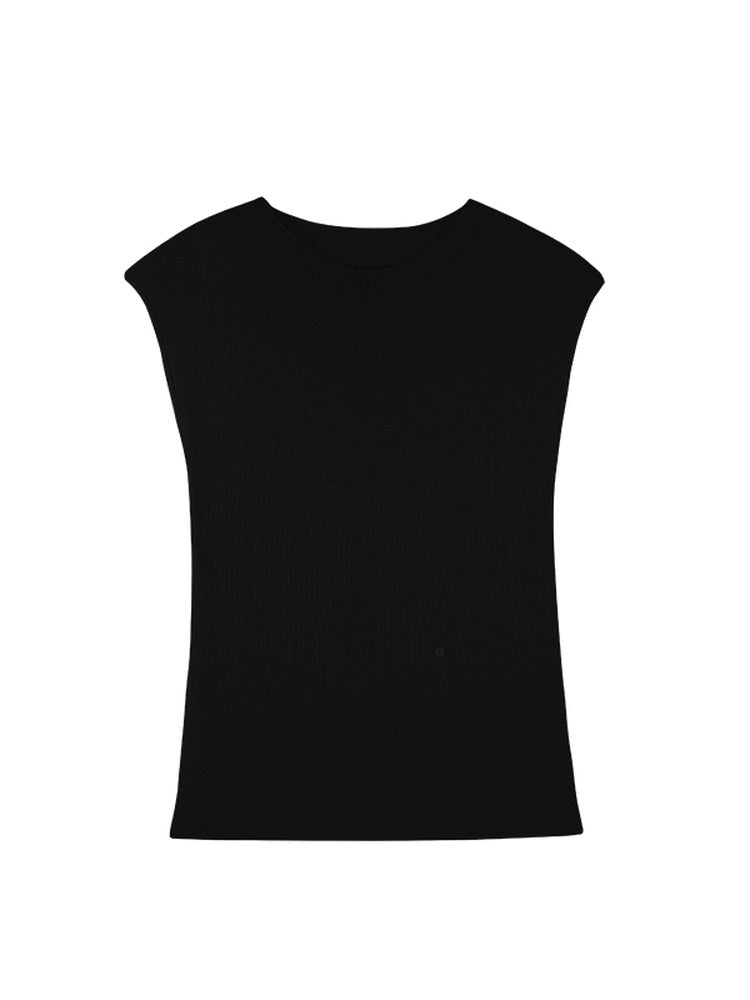 HECO Chinese round neck knit short sleeve feminine temperament slim T-shirt - COLE.