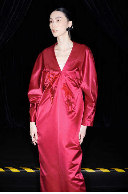 M essential Mackay designer Goldfish Beaded red dress - Rebel.