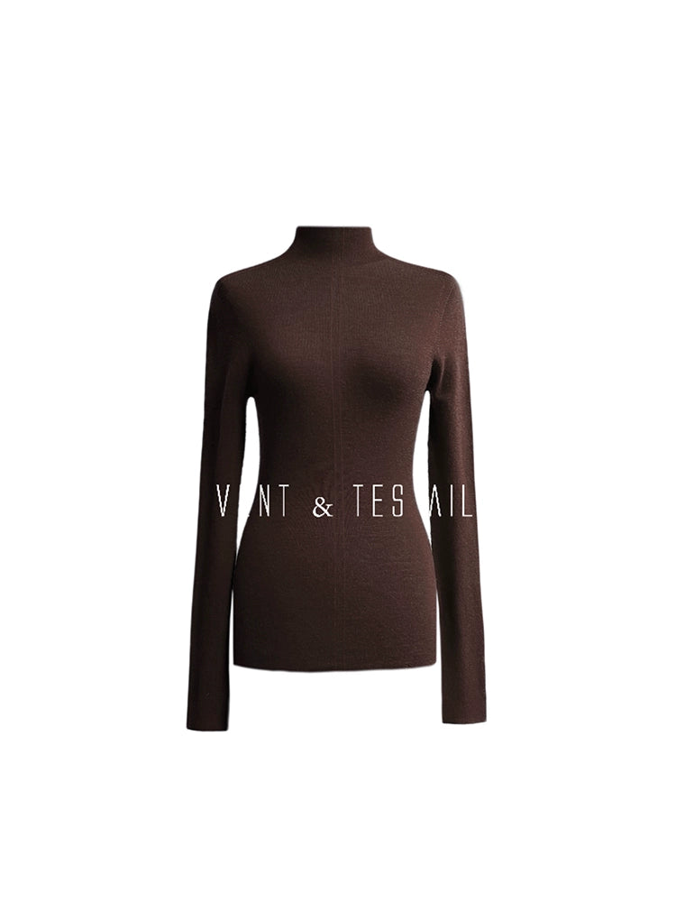 LE VENT&TES AILES seamless Yangtze yarn wool high-neck knit turtle neck-FEY
