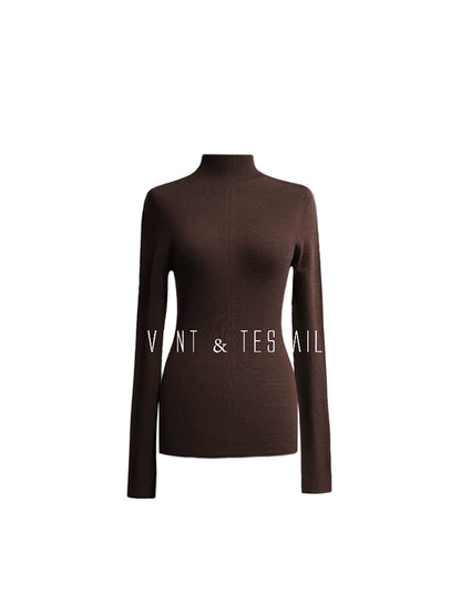 LE VENT&TES AILES seamless Yangtze yarn wool high-neck knit turtle neck-FEY