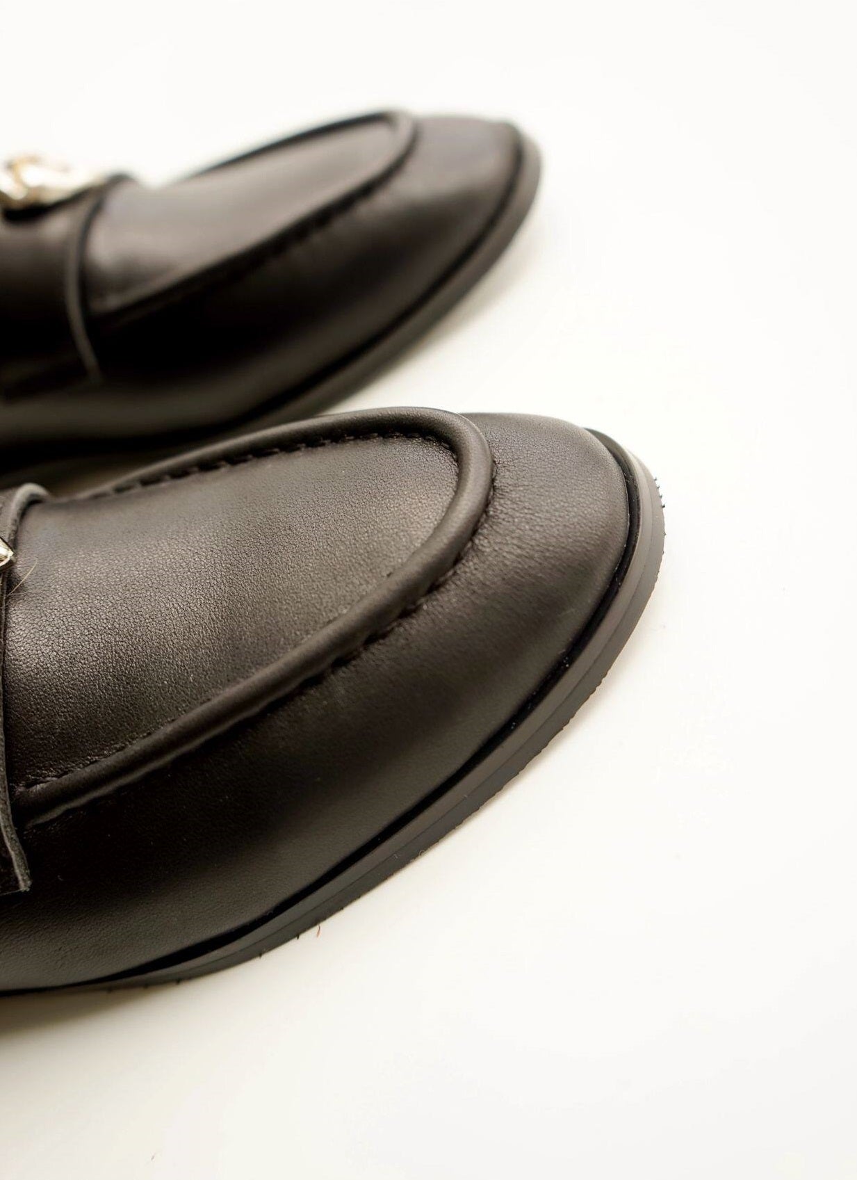 B-FEI classic black leather round-toe shoes-CHOJI.