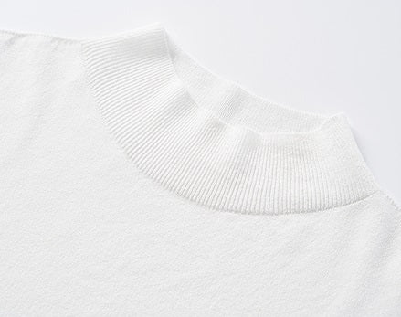 COMME MOI Lu Yan designer's new women's semi-turtleneck slim seamless knitted top - BRAIN.