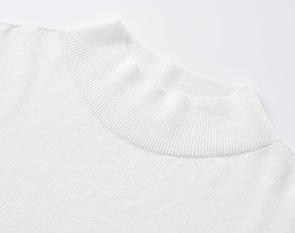 COMME MOI Lu Yan designer's new women's semi-turtleneck slim seamless knitted top - BRAIN.