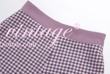 Le Palais Vintage Elegant Taro Purple Woolen Crop Coat Slim Fit Suit - Clove.