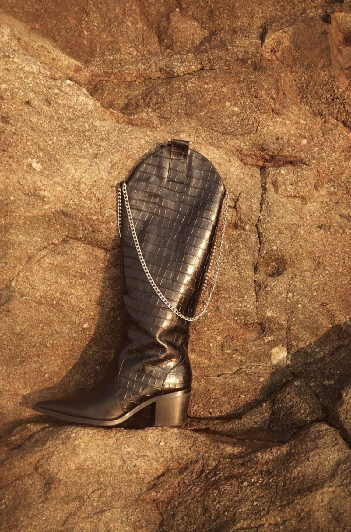 B-FEI mid-heeled high cowboy boots-YING.