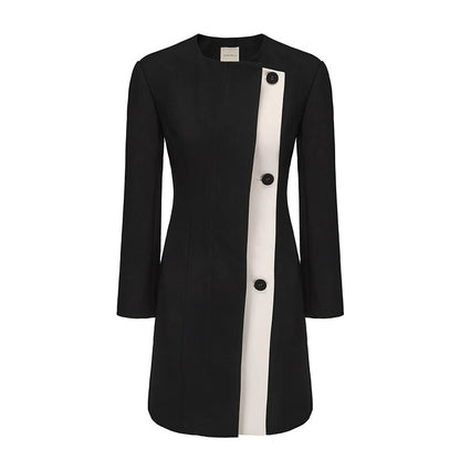 ATELIER MISS LU Slash Split Design Coat Dress - STEPH