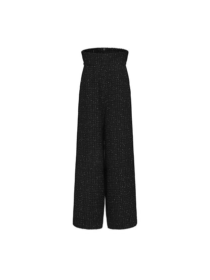 ATELIER MISS LU ultra-high-waisted design tweed wide-leg pants - VENUS.