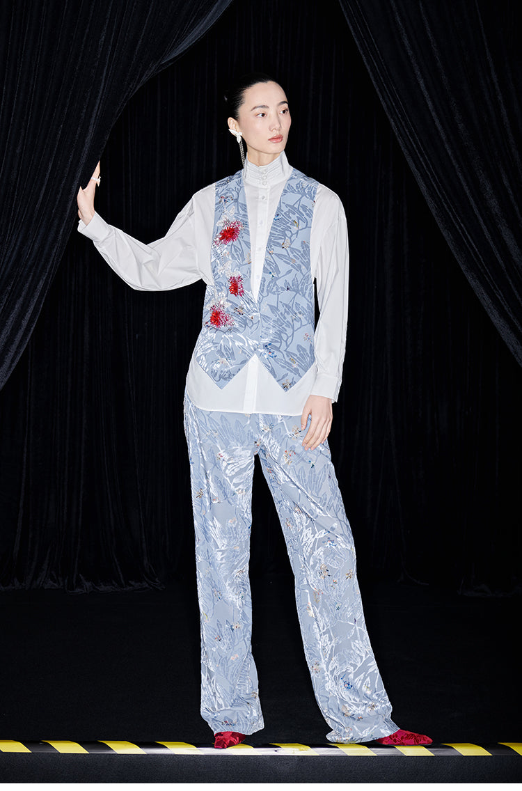 M essential Mackay designer embroidered eight treasures sedum vest -Haruyama