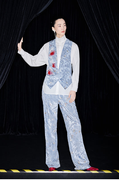 M essential Mackay designer embroidered eight treasures sedum vest -Haruyama