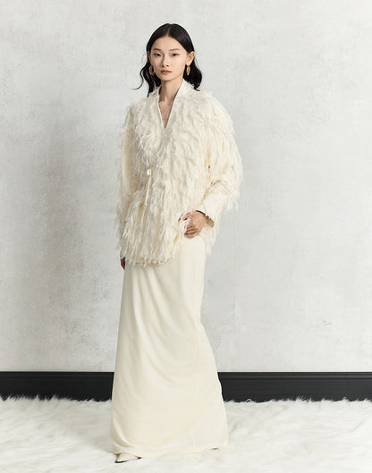 HECO Three-dimensional Tassel Fashion Top Shirt Women - flesh.