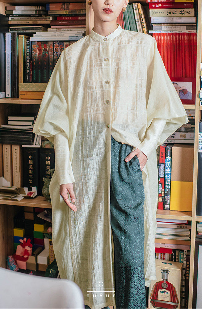 TUYUE round neck spliced holiday robe- RAPHIE.