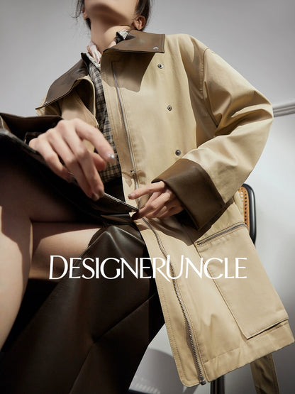 DGU "Oak" Korean trench mid-length loose British style high-end jacket - David.