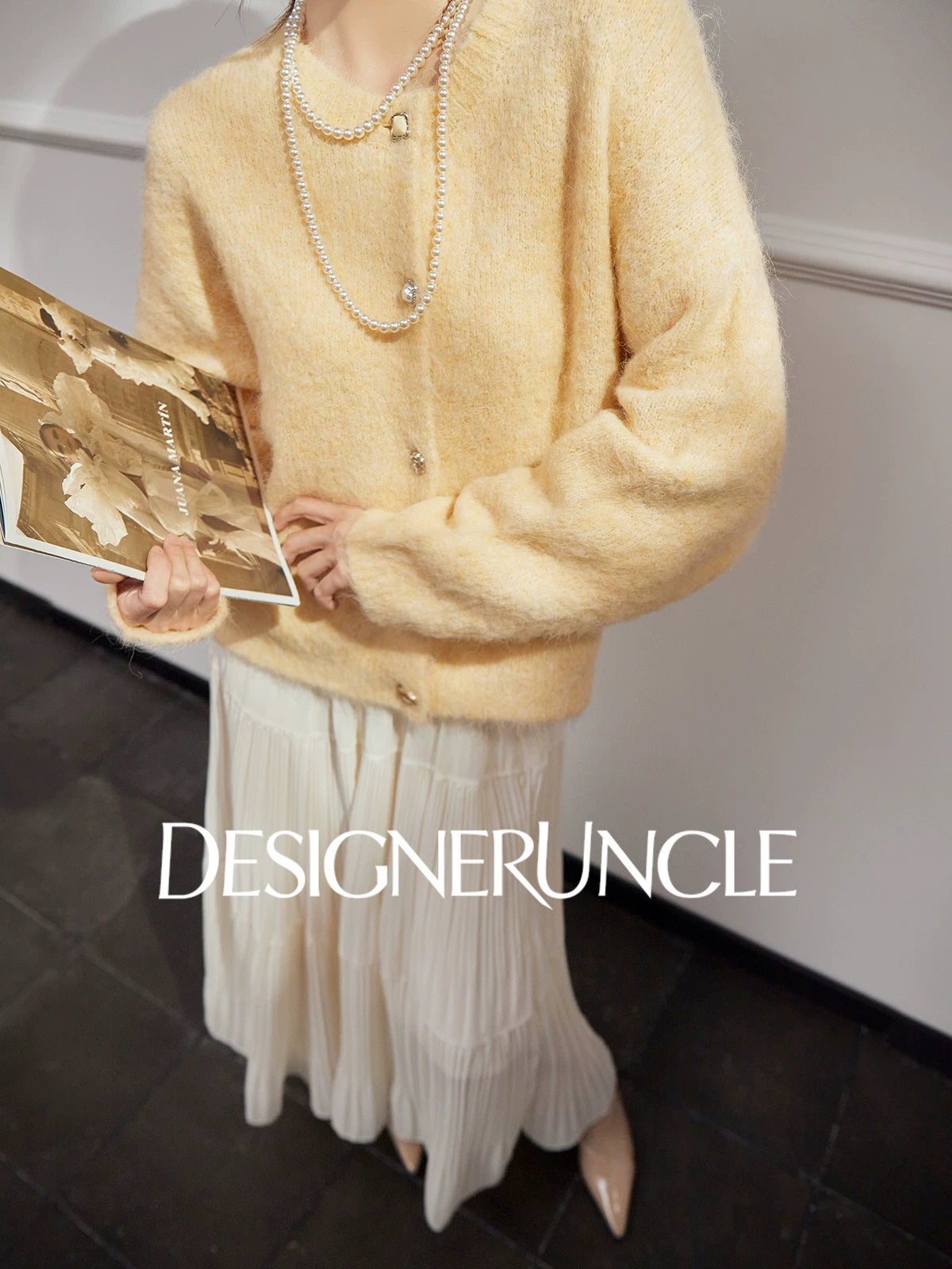 DGU "Suying" gray wool knitted sweater commuting slimming versatile top - EVID.