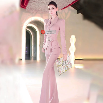 VJE  New Waist Top Micro Flared Pants Two-Piece Set - NAIM.