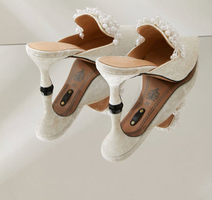 B-FEI pearl new Chinese heel sandals-ZENI.