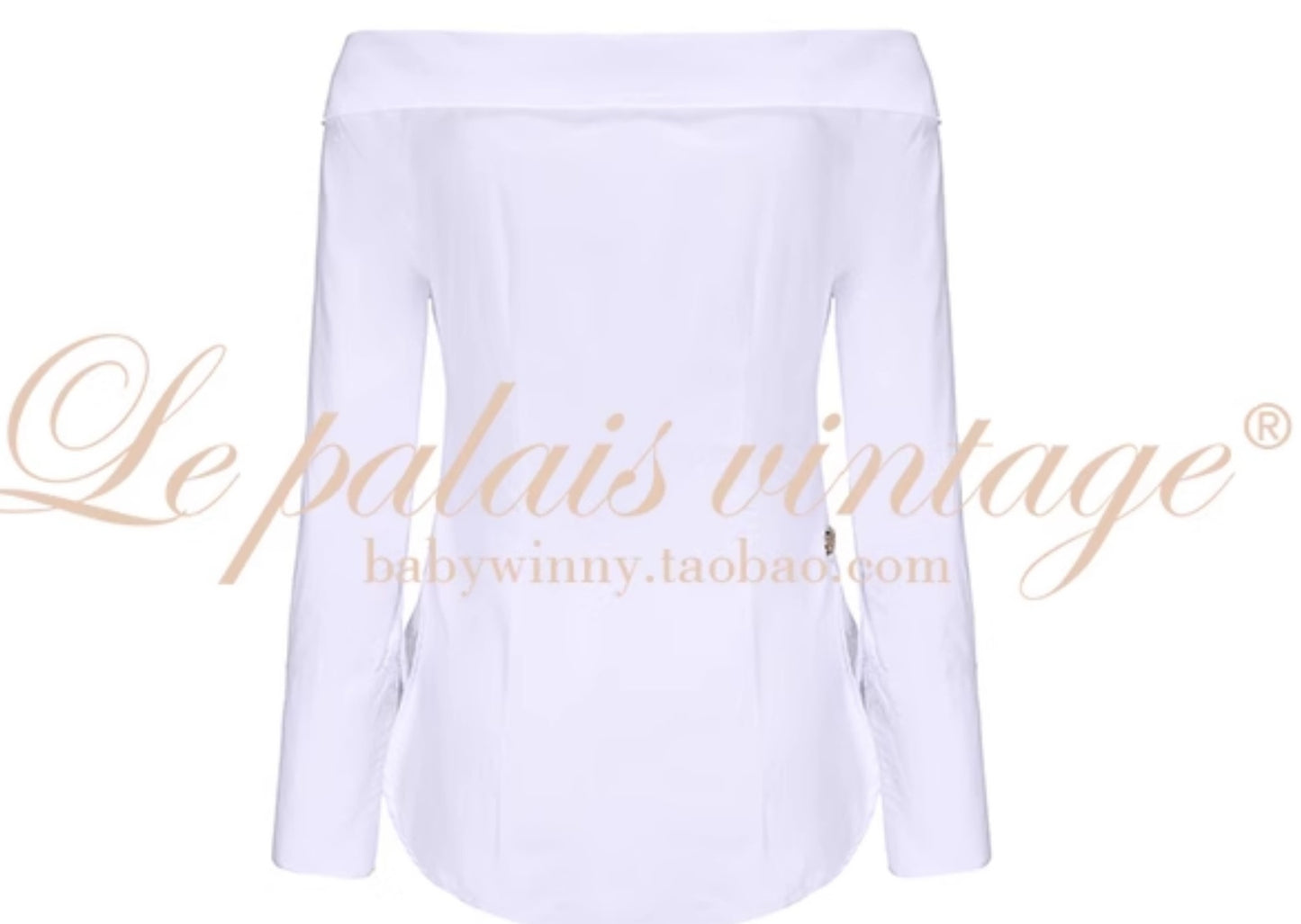 Le Palais Vintage Original languid sexy off-the-shoulder slim white shirt-BEA.