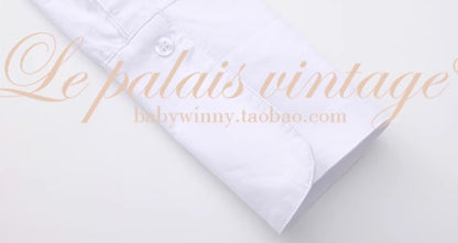 Le Palais Vintage Original languid sexy off-the-shoulder slim white shirt-BEA.