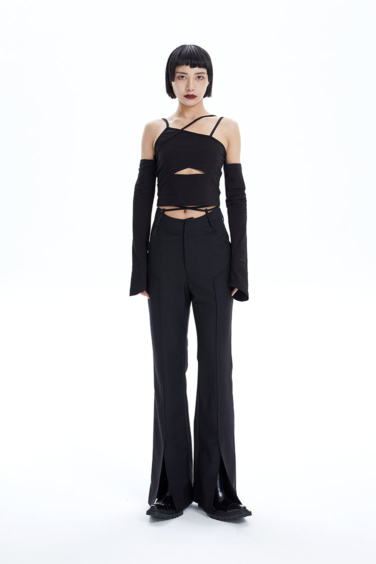 TINY IN Detachable Sleeve Women's Short Cut-out Top -YOYO