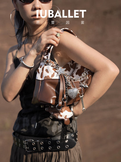 IUBALLET New Horsehair Contrast Armpit Spice Girl Bag - BALANCE.