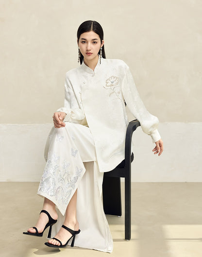 HECO Vinegar Peony Handmade Beaded Embroidered Tops Women - MERCY.