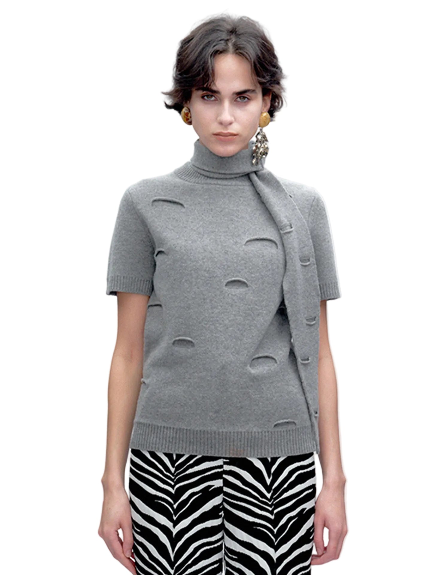 JACQUES WEI Short-Sleeve Knit Top - JANA