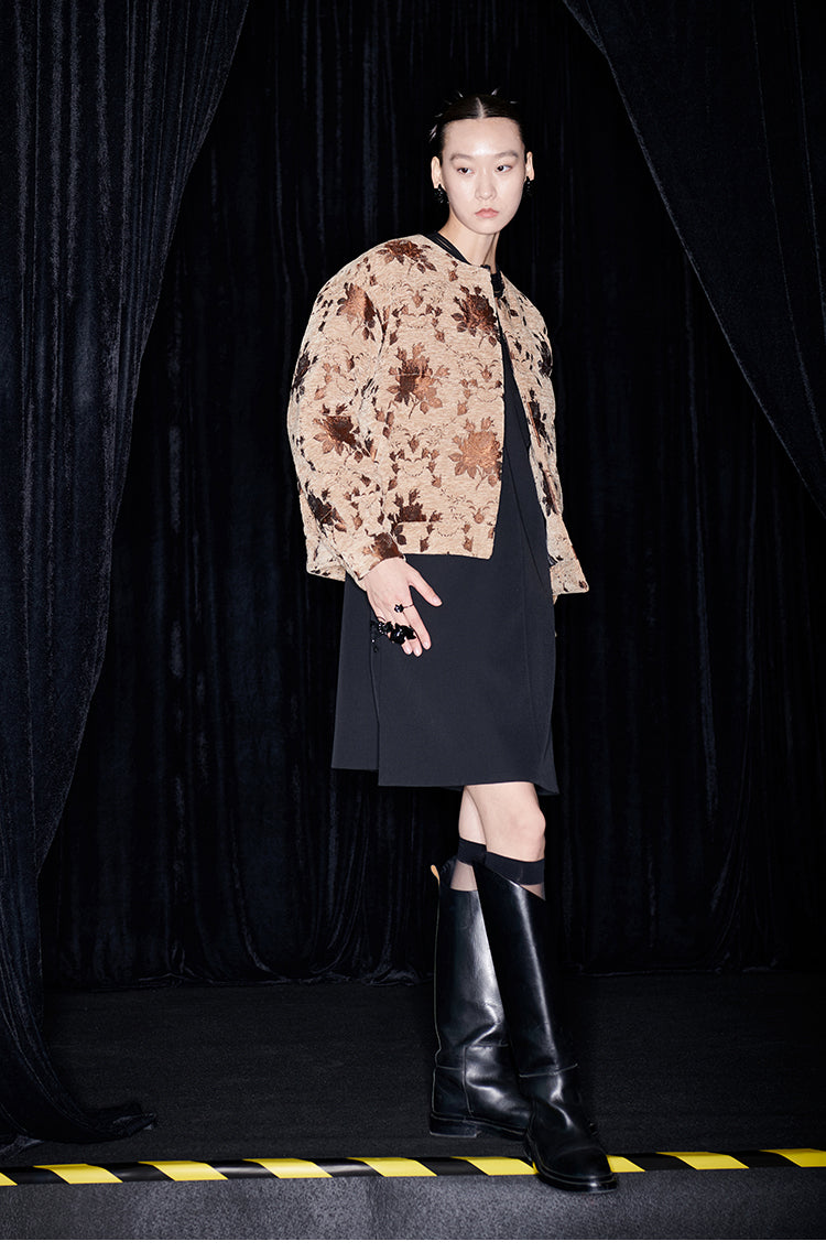 M essential Mackay designer Drop-coffee jacquard puffer jacket - apere.