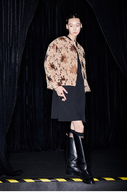 M essential Mackay designer Drop-coffee jacquard puffer jacket - apere.