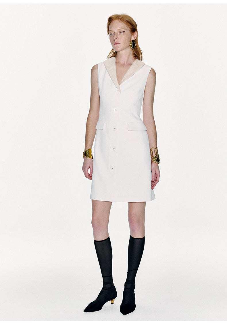 ATELIER MISS LU Spring/Summer Joza Waist Vest Dress - BLUE